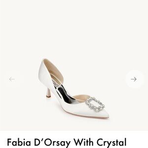 Badgley Mischka Women's White D'Orsay Heels with Crystal Embellishment